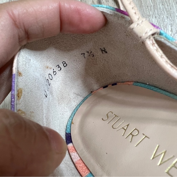 Stuart Weitzman Gilligan Flat Watercolor Print 7 1/2N - Picture 15 of 15